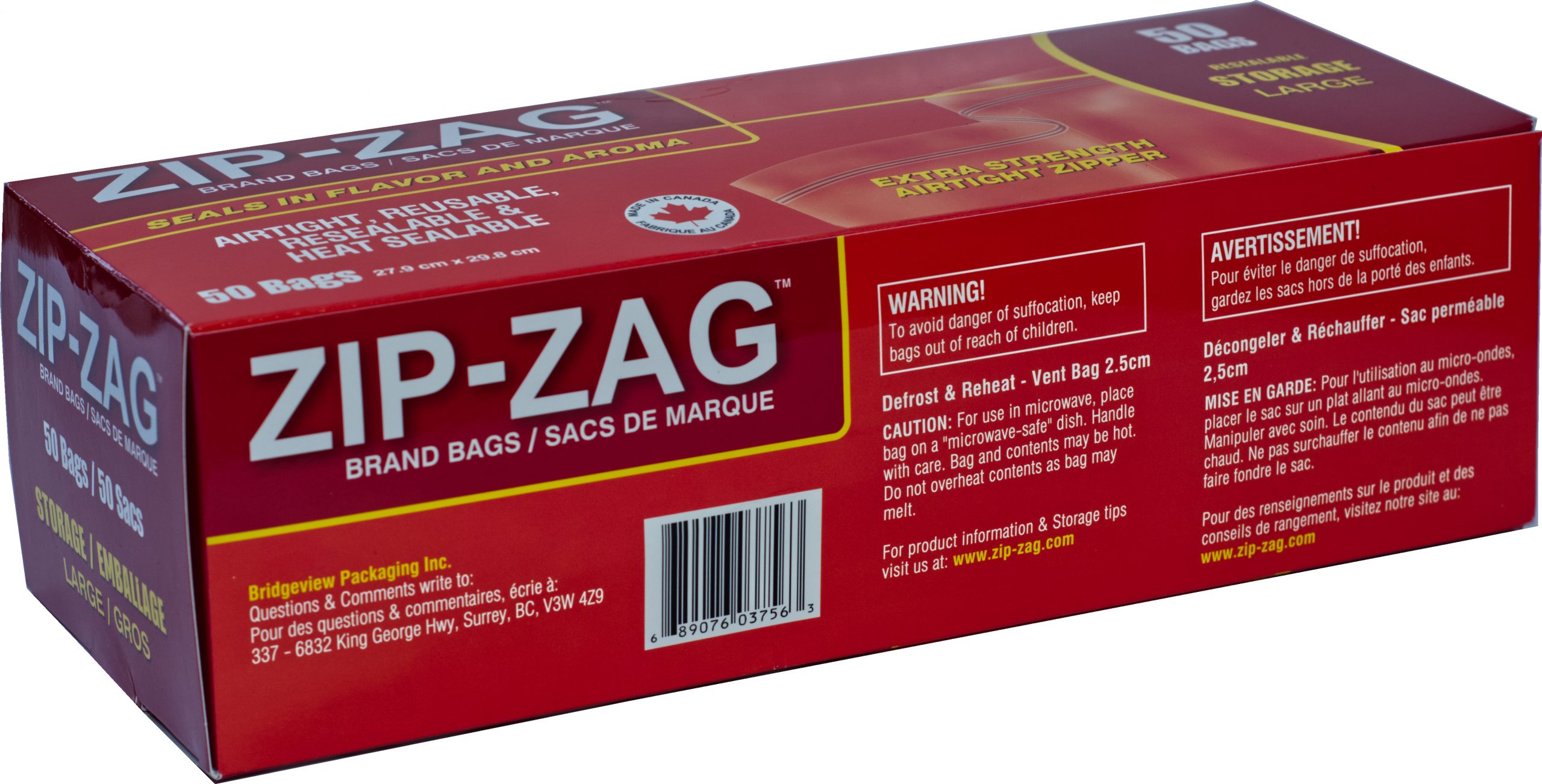 Zip Zag Bag XL 50 pack (2 lb) Smell Proof Bags Web Hydroponics