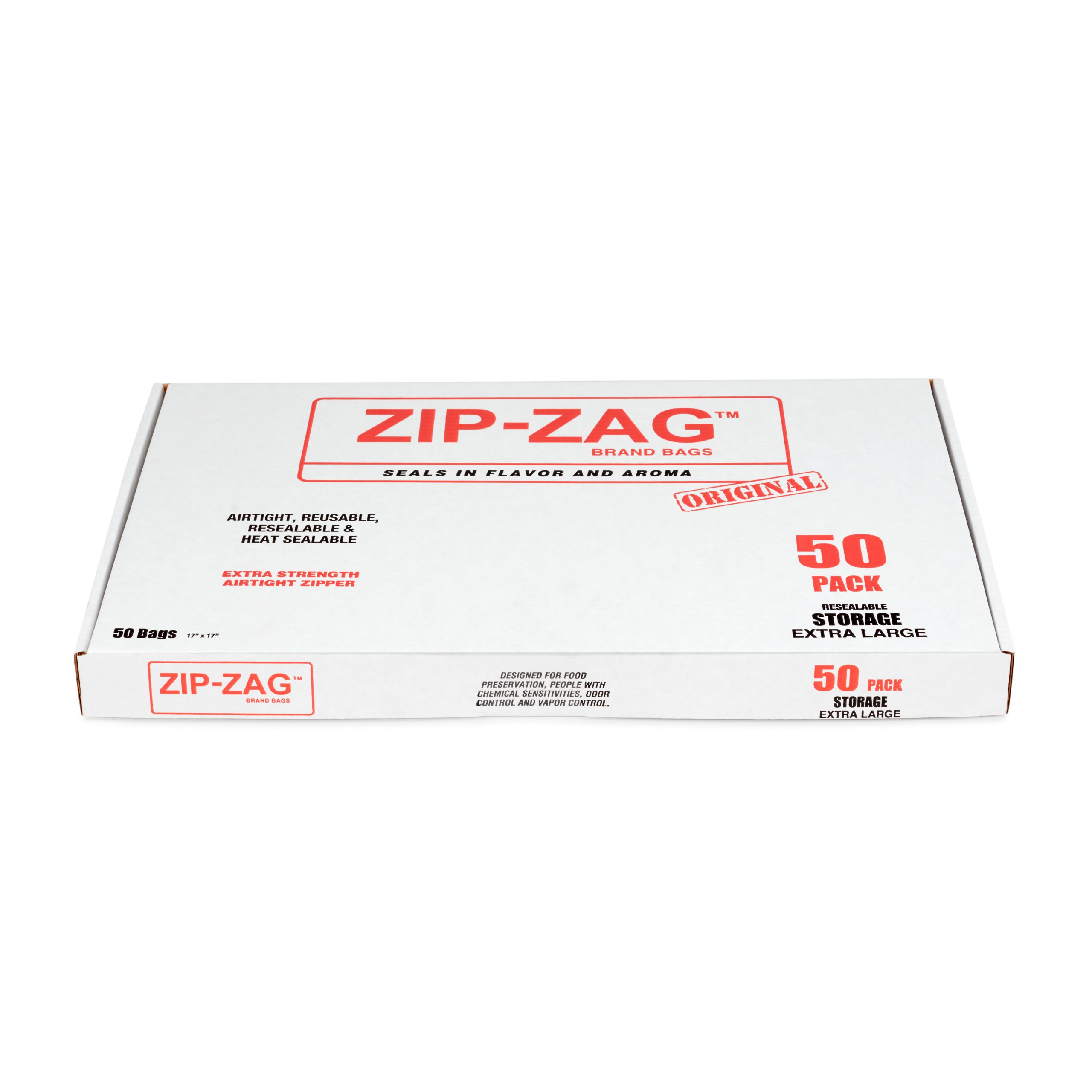 Zip Zag Bag Large 50 pack (1/2 lb) Smell Proof Reusable Bag